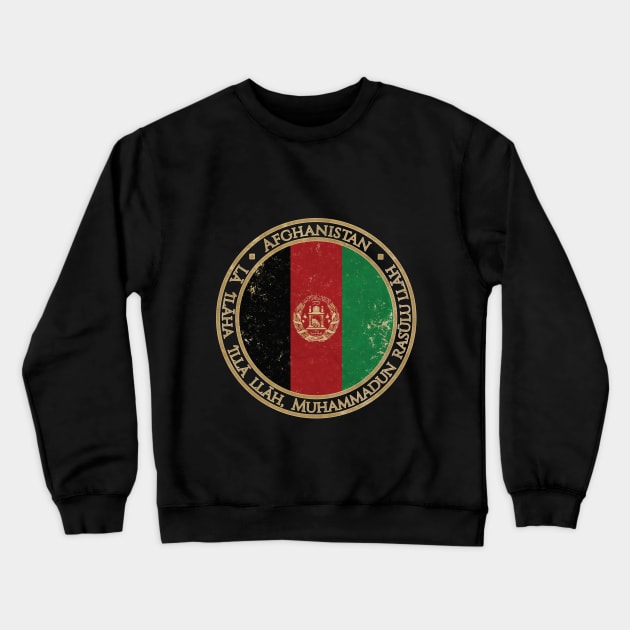 Vintage Islamic Republic of Afghanistan Asia Asian Flag Crewneck Sweatshirt by DragonXX